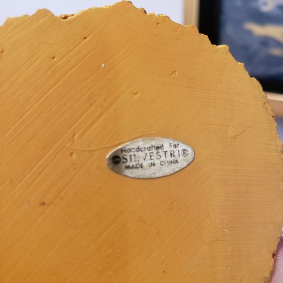 Vintage Silvestri Grey Cat Christmas Ornament Ottoman Pouf Resin 3" Tall - Read - Picture 9 of 11